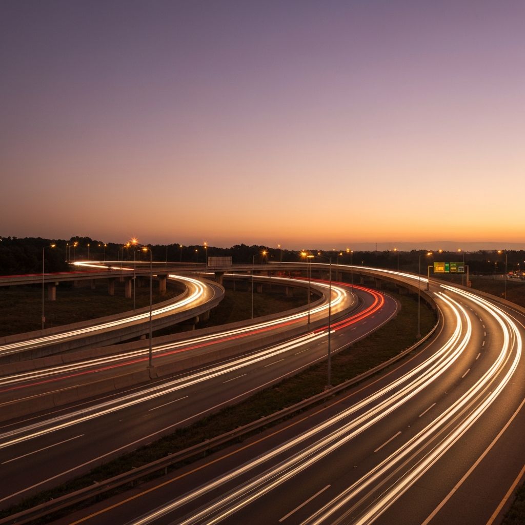Highway at dusk