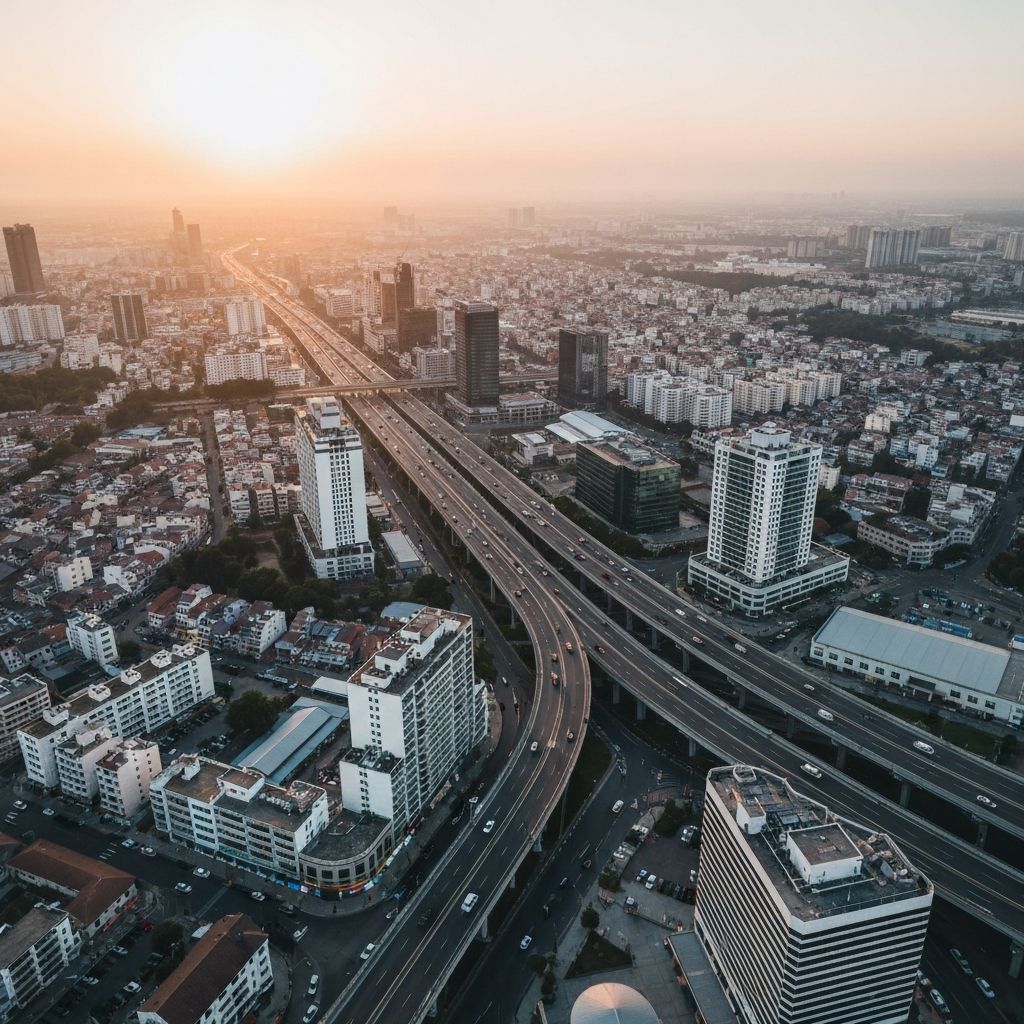 Logistics hub aerial view